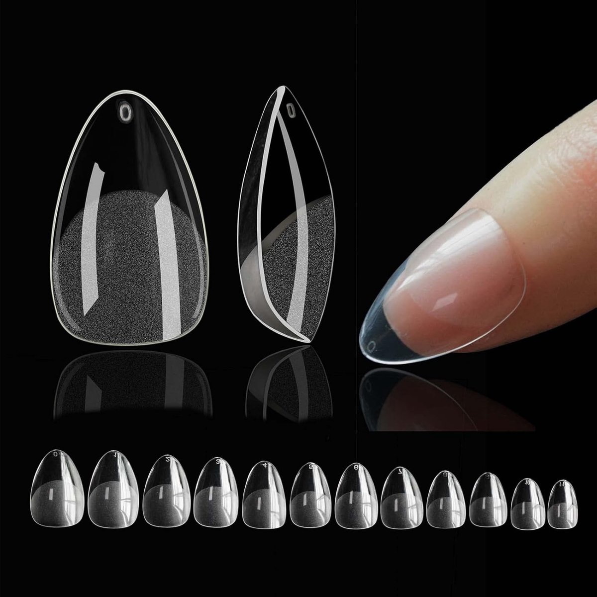 OUYLAF Nagel tips transparant - 600 stuks - Nageltips voor gelnagels - Fake nails clear - Plaknagels - Nepnagels - Kunstnagels - Nail Art - Transparante nagels -Cadeaus voor vrouwen