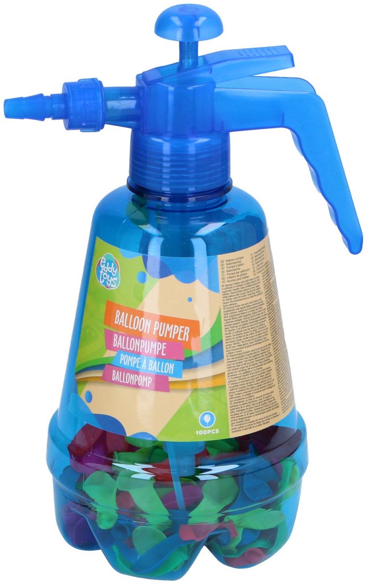 Eddy Toys Ballonnenpomp met 100 Ballonnen - Handpomp - Assorti - 1 Willekeurige Kleur — afbeelding 2