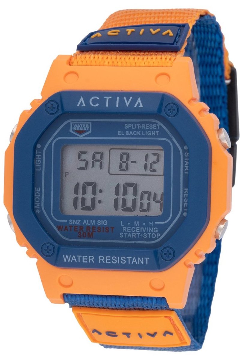 Activa x Invicta Digital ACWF006 Heren Horloge - Waterdicht - Digitaal - Quartz Uurwerk - Plastic met blauwe Wijzerplaat - 44mm
