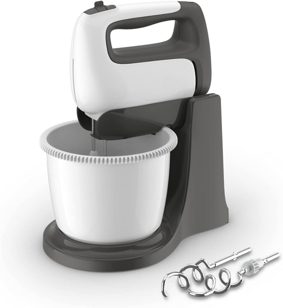 SCH® Mixer met mengkom - Mixer - Mixer met mengkom keukenmachine - Zilver - 28cm x 10cm x 32cm