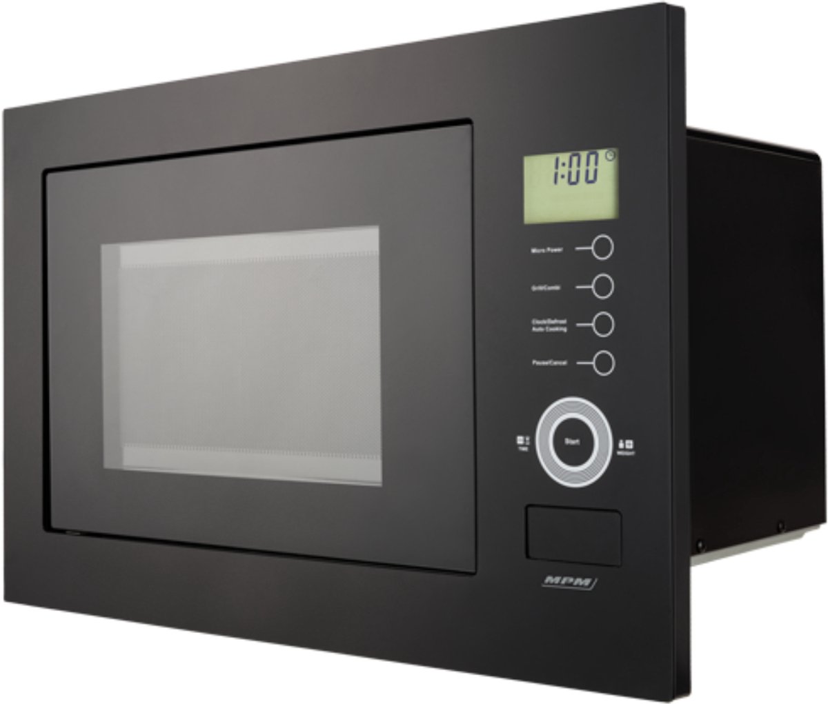MPM - Inbouw Magnetron - Combi Oven - Stoomreiniging - 11 programma's - 25 liter - Max. 1100W - Zwart