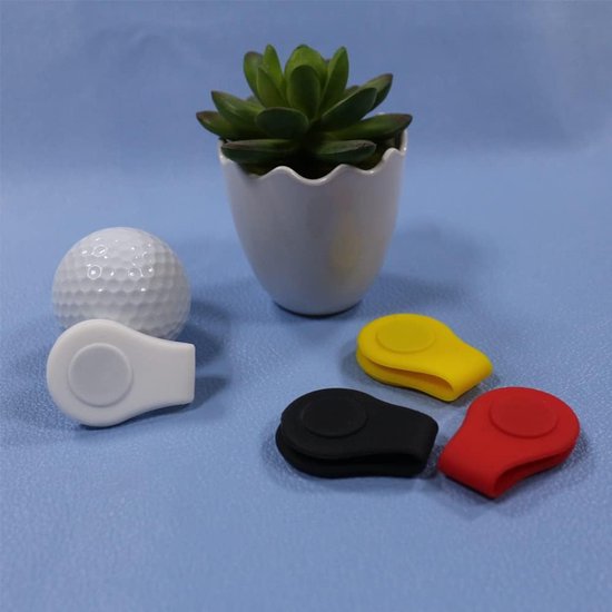 Geel + Rood + Zwart + Wit Golf Marker Hoedclip Magnetisch Waarde 3-Pack Set Siliconen Duurzaam Verwijderbaar Eenvoudig te bevestigen aan hoedband van Merkloos — afbeelding 2