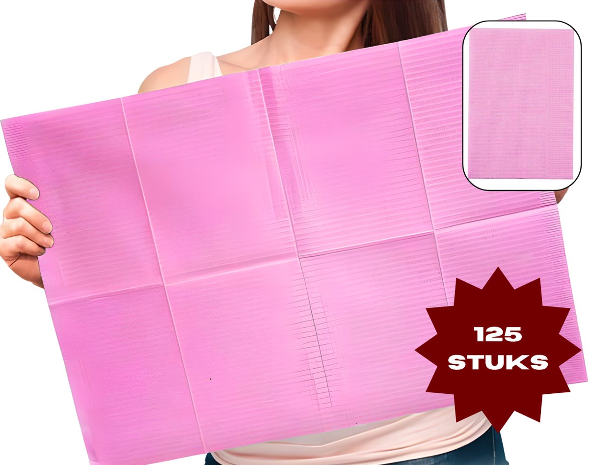 Hygostar - Dental Towels - Roze - Patiëntenservetten / Table Towels - 125 stuks