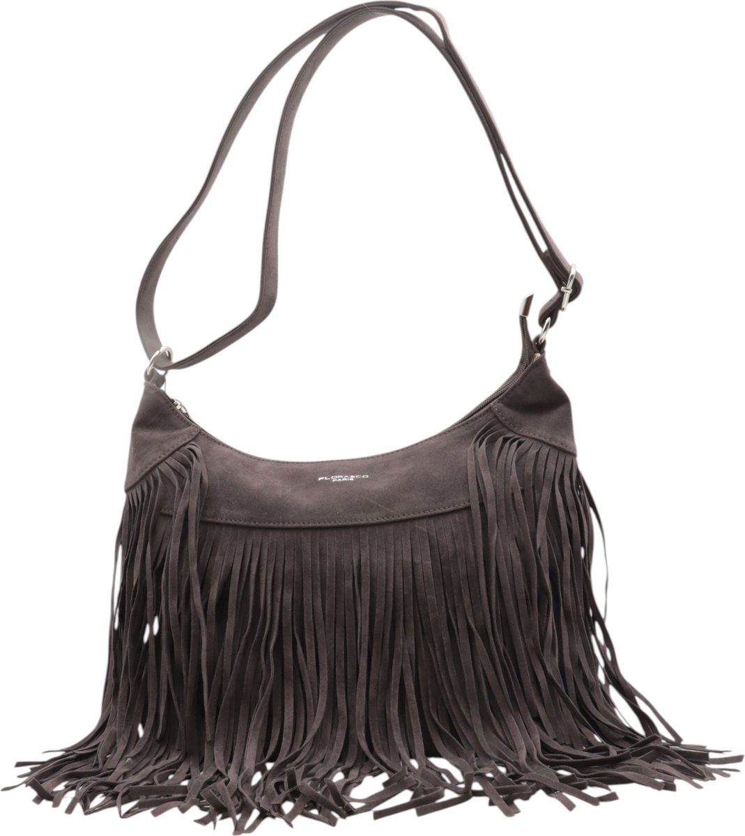 Flora&Co - Handtas - Suede look - grijs