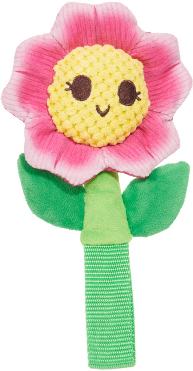 Bark penny pechewnia bloem pluche roze / geel 24x14x4 cm tot 20 kg