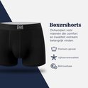 Zwarte katoenen boxershort met J&R logo op de tailleband. Tekst over premium gevoel en kwaliteit.