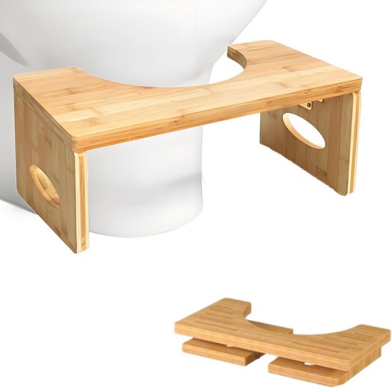 Toiletkruk, bamboe, editie, toiletkruk, toiletkruk, massagedesign, draagvermogen 100 kg, voor verstopping bij aambeien, prikkelbare darmsyndroom, winderigheid en andere problemen te verlichten