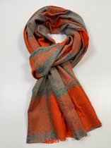 Écharpe d'hiver à imprimé losanges et couleurs joyeuses 20% laine / 80% viscose