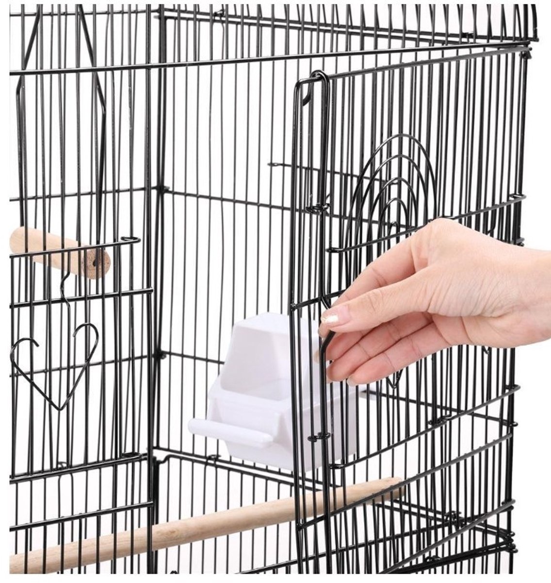 PIPIPOXER-Vogelkooi vogelvolière kooi vogelhuisje dierenkooi 46*36*93cm-Wit thumbnail 3