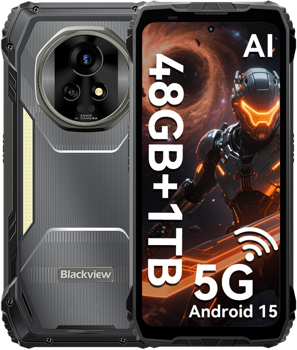 Blackview XPLORE 2 - Robuuste Smartphone - 5G - 48GB RAM - 1TB ROM - 20000mAh - 120W snel opladen - 6.73 inch QHD+ AMOLED-scherm - Nachtzicht - Android 15 - Robuuste Telefoon - NFC - GPS - Zwart