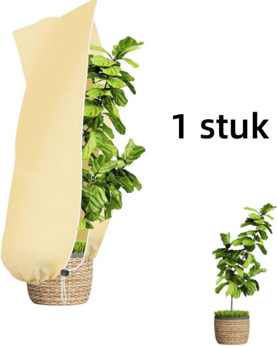 1 x Winterhoes planten - Winterbescherming voor planten - vorstbescherming - met ritssluiting en trekkoord , voor planten、 palmbomen、citroenbomen（ 100 x 80 cm）
