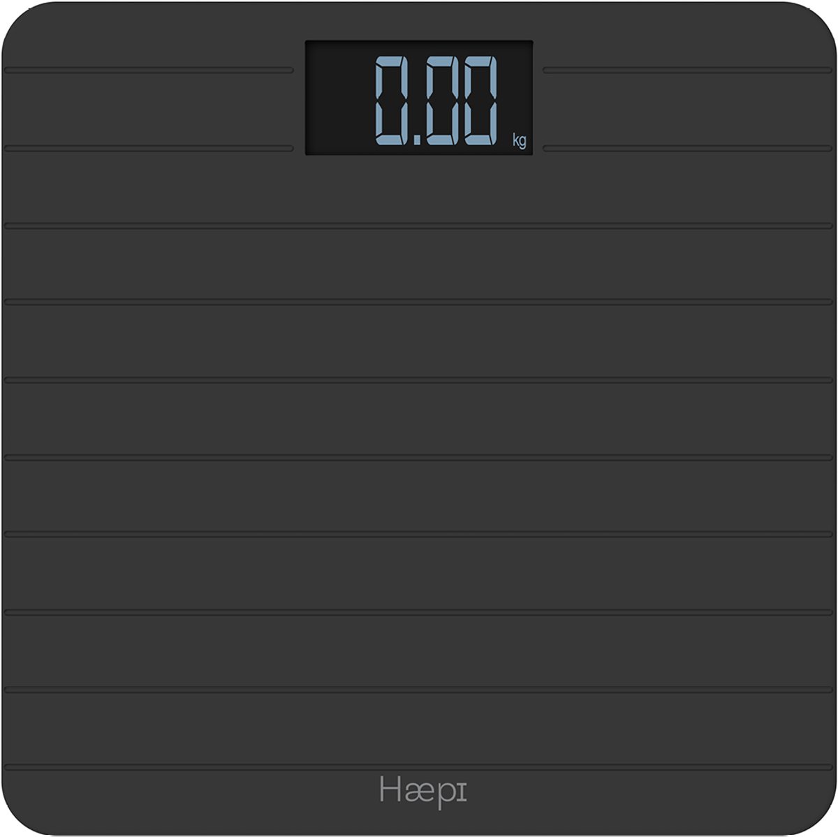 Haepi Irina - Weegschaal Personenweegschaal Digitaal - Antislip softtouch-oppervlak- Verlicht scherm voor perfecte leesbaarheid - Maximale capaciteit van 180 kg - Inclusief batterijen