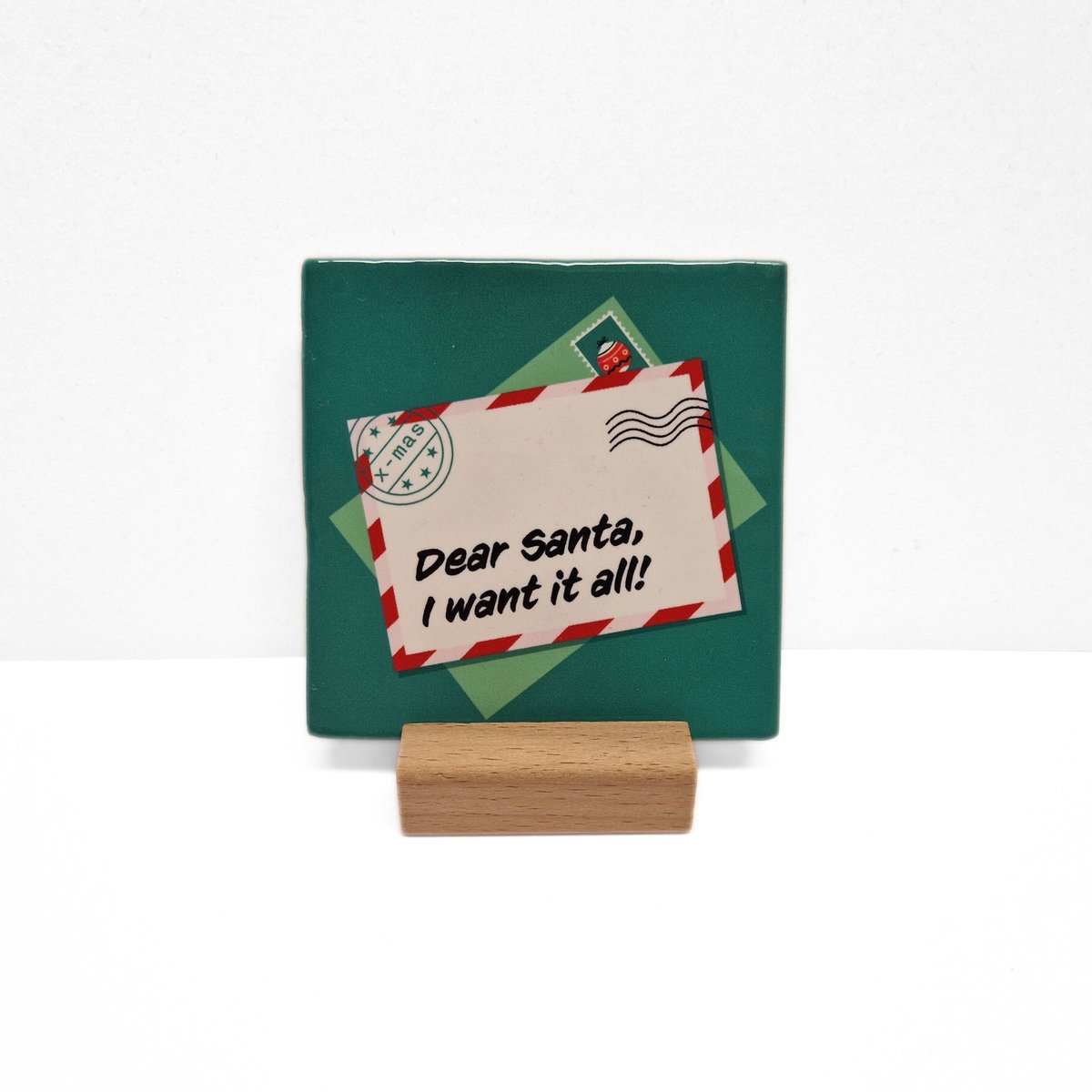 Dear Santa - 10 x 10 cm - Kerst decoratietegel