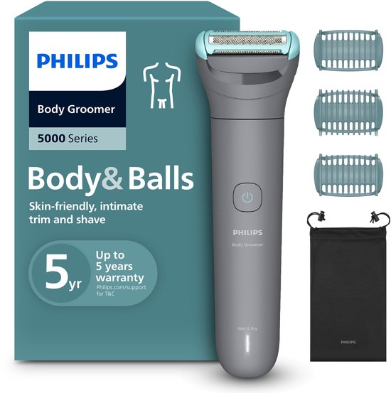 Philips Series 3000 Bodygroomer mannen - Body Trimmer - 3 extra Trimkammen - Opbergzakje - BG3485/15