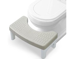 Toilet Stool - Toilet Hulp voor Volwassenen - Badkamer Hulp - Helpt bij Verstoppingen en Prikkelbare Darm Syndroom (Grijs)