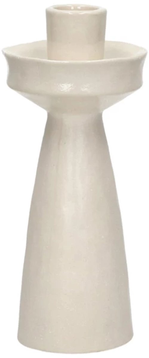 Pomax Tierno kandelaar D7.8cm H18.2cm gebroken wit