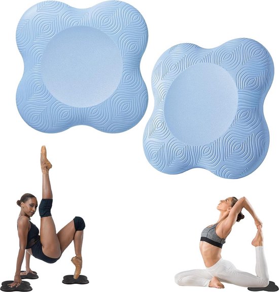 Yoga Knie Kussens - Set Van 2 Stuks - Yoga Kniebeschermer Mat - Sport Balans Kussen - Antislip Yogamatten - Kussen - Knee Pads- Sportmat - Fitness - Ondersteuning Van KnieëN, Polsen En Ellebogen - Blauw