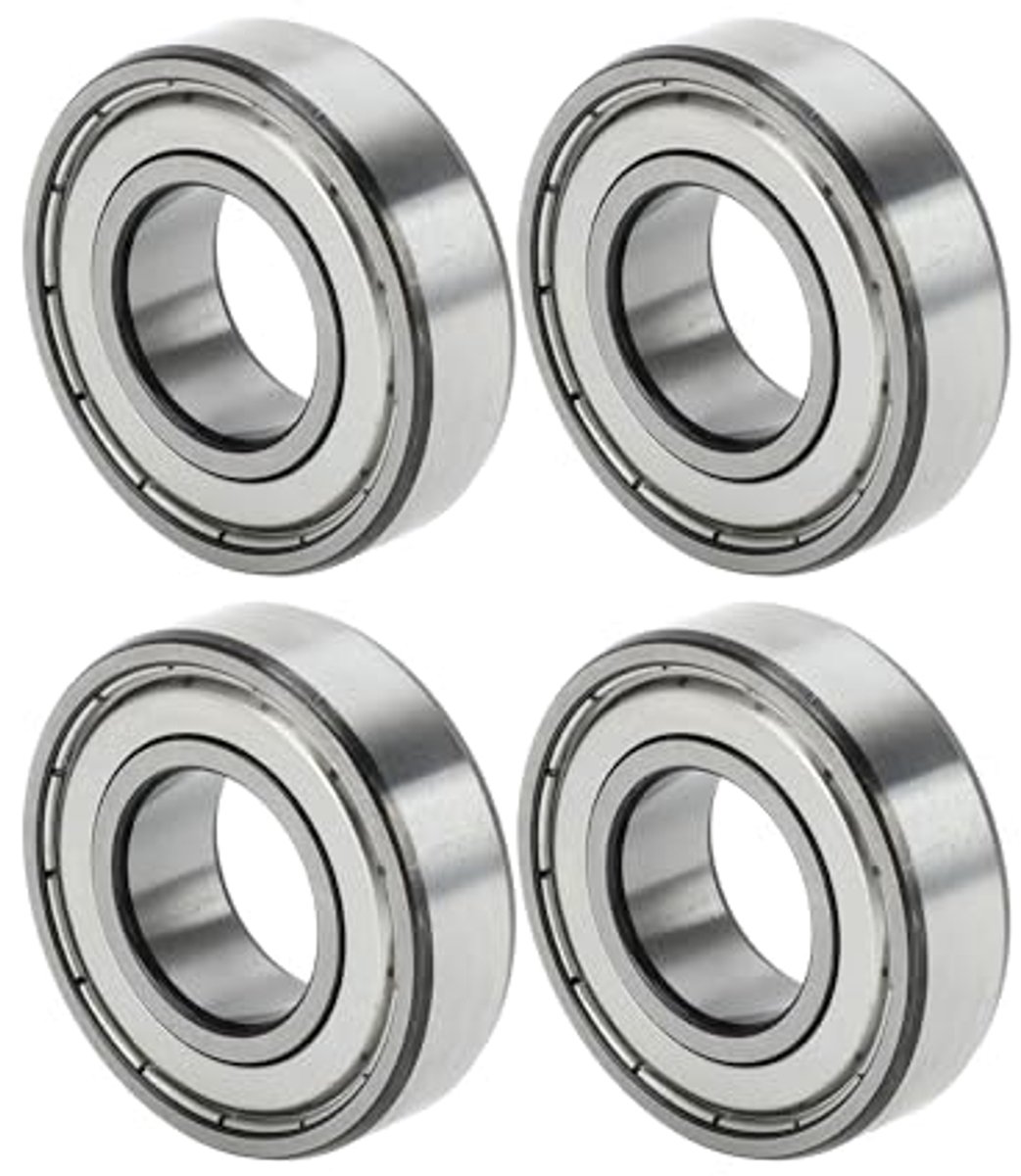 6004ZZ Deep Groove Ball Bearings P6 20x42x12mm Lubricated Bearings Double Metal Seal Tone Scooter Skateboard Wheel Pack of 4