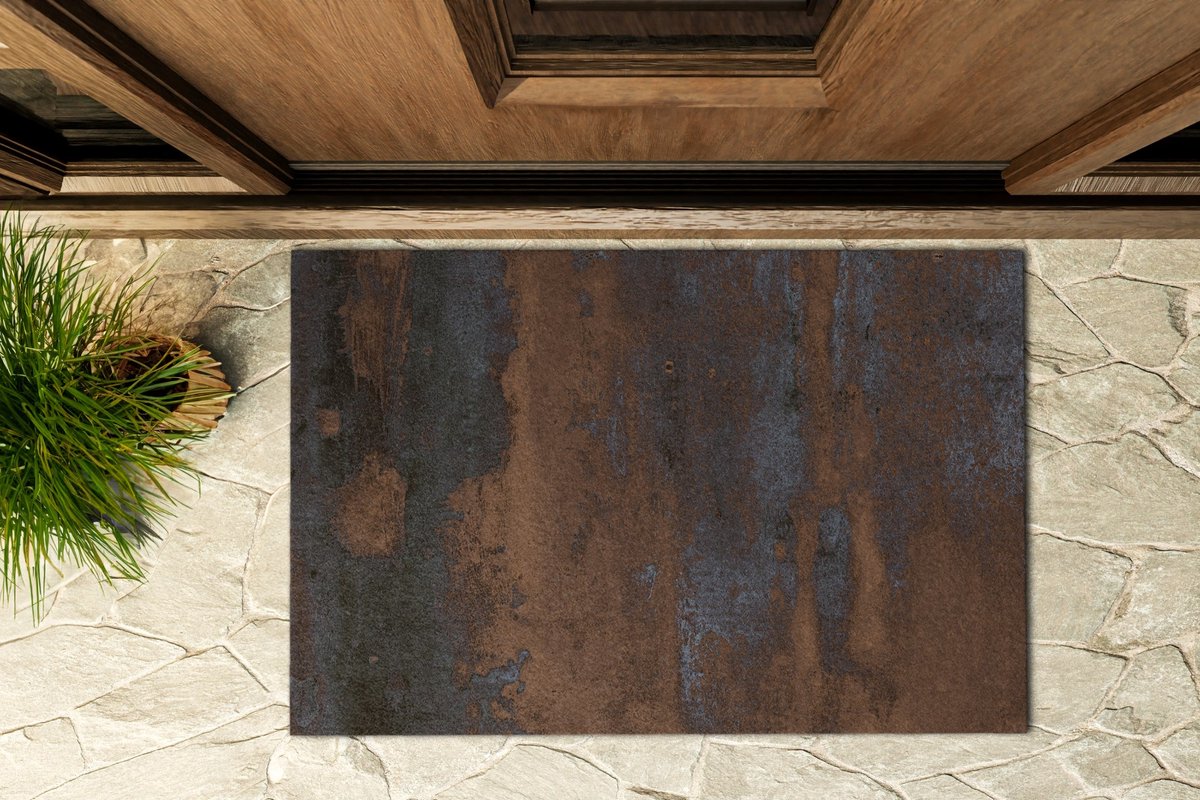 Coloray Buiten Deurmat - Bruin Weerbestendige Deurmat - Roest Onderhoudsvriendelijke Deurmat - Design Element Voor De Hal - Buitenmat Voor Alle Seizoenen - Duurzame Droogloopmat Voor Buitengebruik - 90x60 cm Bruin - Roest