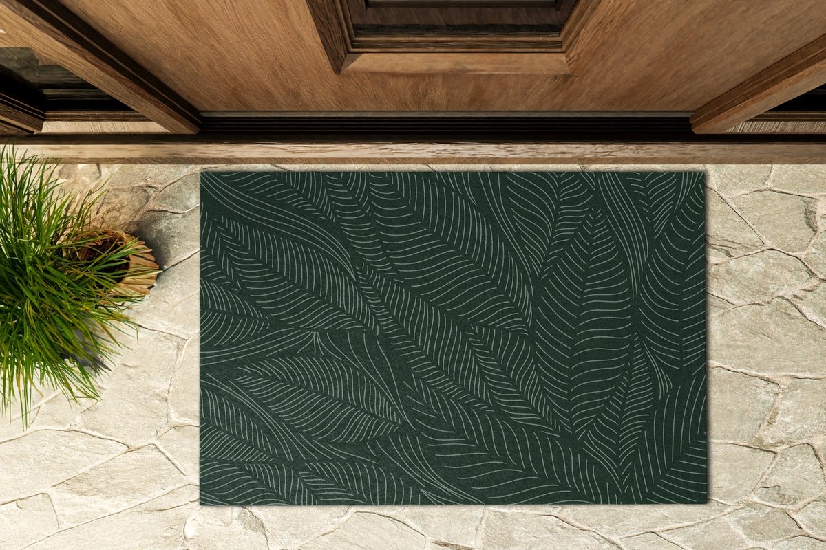 Coloray Buiten Deurmat - Groente Schoonloopmat Buiten - Plantenpatroon Wasbare Buitenmat - Hal Decoratie Ideeën - Deurmat Tegen Sneeuw - Deurmat Die Niet Wegglijdt - 90x60 cm Groente - Plantenpatroon