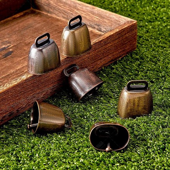 10 stuks - Koebel -berenbel - Bel - Metalen Koebel - Retro Huisdier Bel met Kerst Thema - Heldere Klokken voor Dieren en Decoratie - bronzen — afbeelding 5
