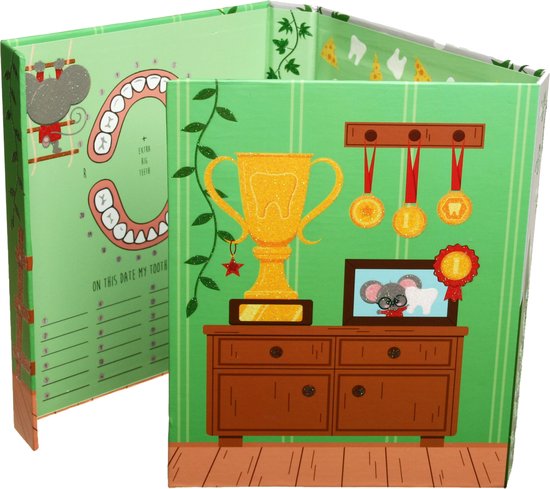 Toothwonders - My Tooth Booklet Toothmouse - English - The Booklet Consists A Handy Holder With Rotating Compartments Where Each Tooth Has Its Own Place - Magnetic Closure To Close The Booklet - Perfect As A Gift! van Merkloos — afbeelding 2