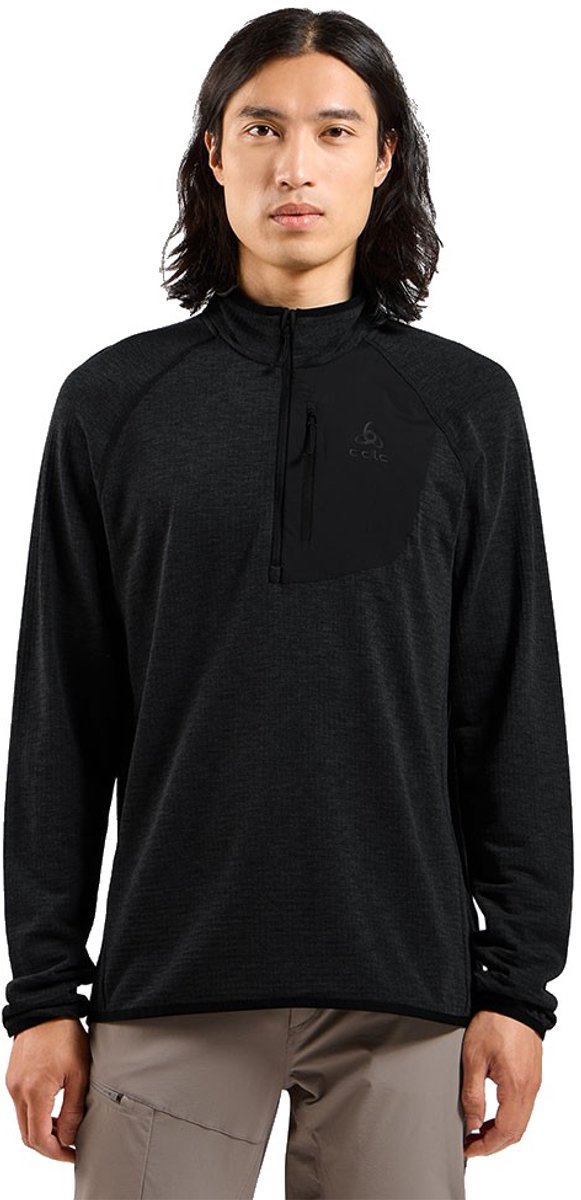 Odlo Ascent Sweatshirt Met Halve Rits Man Zwart