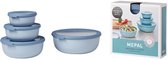 Mepal - Multikom Cirqula vershouddoos set - 350 + 750 + 1250 + 2250 ml - Rond - Nordic blue