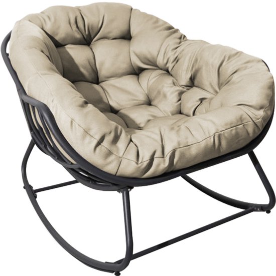 Fauteuil à bascule Royal Rocking II en gris/crème