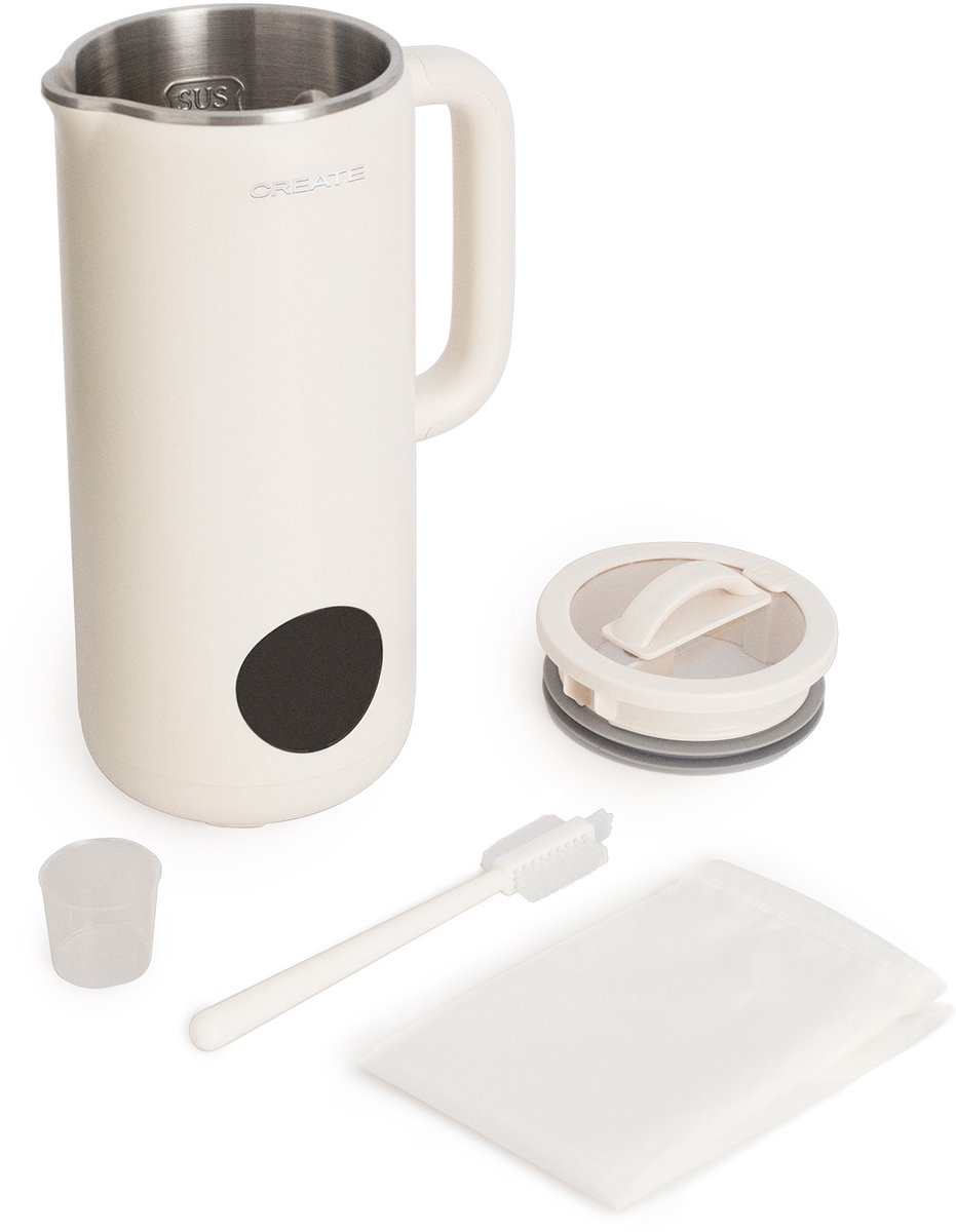 CREATE - Multifunctionele machine van 850 ml voor plantaardige melk, compotes, granenpapjes, groentecrèmes, sapjes - Timer 12 uur - Gebroken wit- VEGAN MILK MAKER STUDIO thumbnail 3