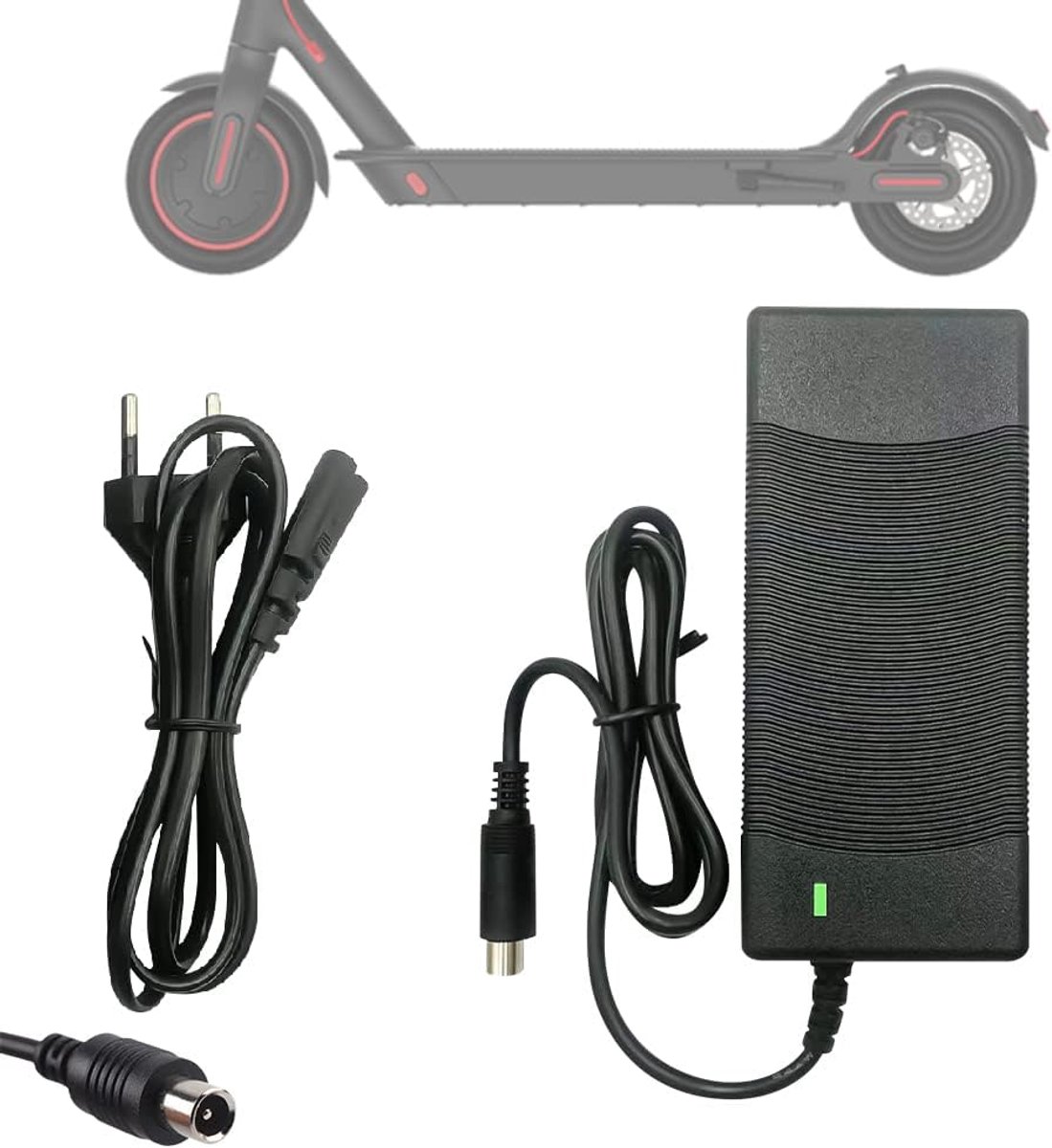 OIMG Oplader Voor Elektrische Steps - 36V/42V 2A Universele Oplader - Elektrische Scooter Hoverboard Loopfiets - Geschikt Voor Xiaomi Mi Mijia M365 - Geschikt Voor Hoverboard, Balance Bike, Drifting Board - Elektrische fiets opladers