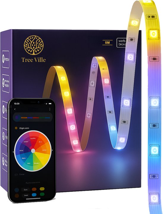 Tree Ville RGB LED strip 5 meter – app – afstandsbediening