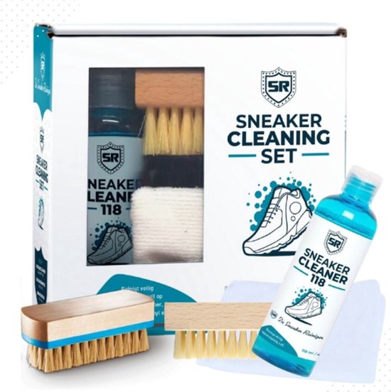De Sneaker Reiniger Sneaker Cleaner Set – Premium 4-in-1 Schoonmaakset met Zachte Schoenborstel – Veilig voor Leer, Suède & Mesh