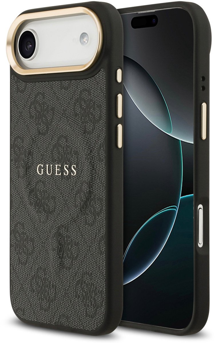 Guess Back Cover - iPhone 17 Air - Zwart - PU Leather - 4G Classic Logo