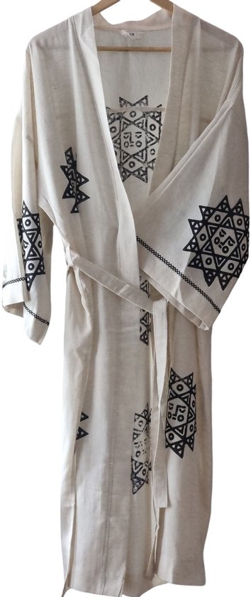 Ederlezi - Kimono Zon – 100% katoen - Houten Zonstempel - Beige