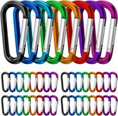 40 stuks - Karabijnhaken Set - D Carabiners - Karabijn haak Keychain - Karabiners - Aluminium - Multikleur
