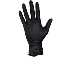 100x Wegwerp Handschoenen - Nitrile - Zwart - Powder Free - Latex free - Maat M