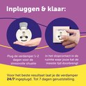 Illustratie van FELIWAY Help! diffuser die in een stopcontact wordt gestoken. "Inpluggen & klaar:". "7 dagen".