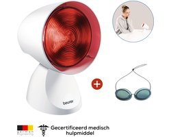 Beurer IL 21 Infraroodlamp - Warmtelamp voor Spieren, Gewrichten & Verkoudheid - Red light therapy met Verstelbare kop (5 standen) - Inc. Veiligheidsbril - Medisch Gecertificeerd