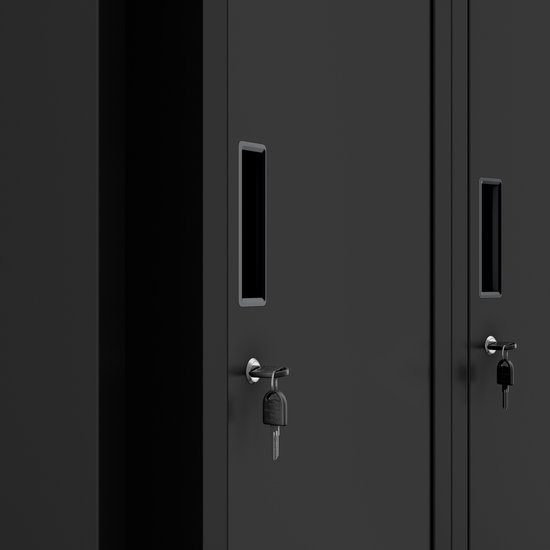 JAN NOWAK - Armoire métallique KACPER - Armoire à 4 compartiments - Zwart