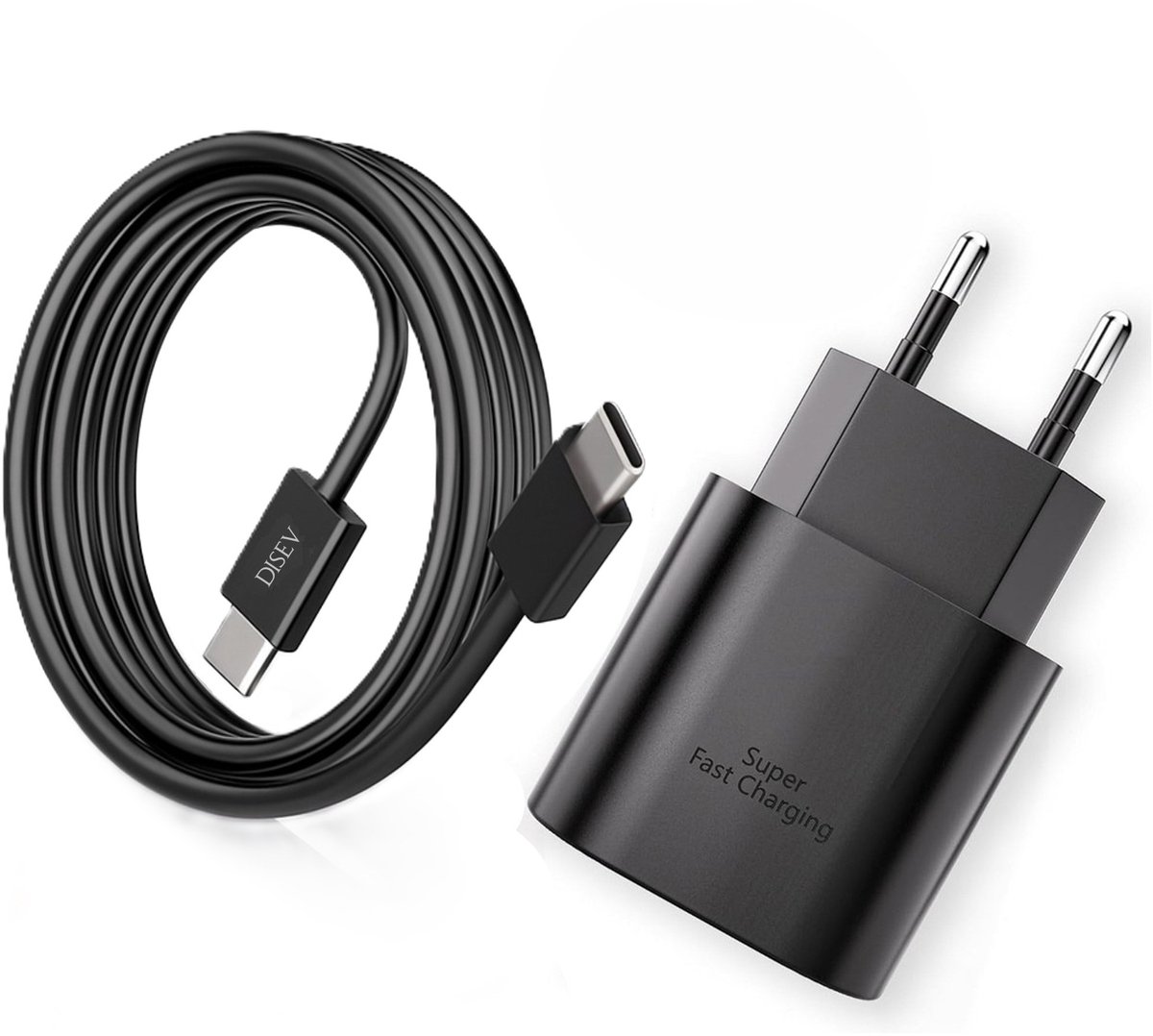 DISEV® – 25W Super Snellader – Power Adapter – USB-C Oplader – 1m USB-C Kabel – Universele Snellader