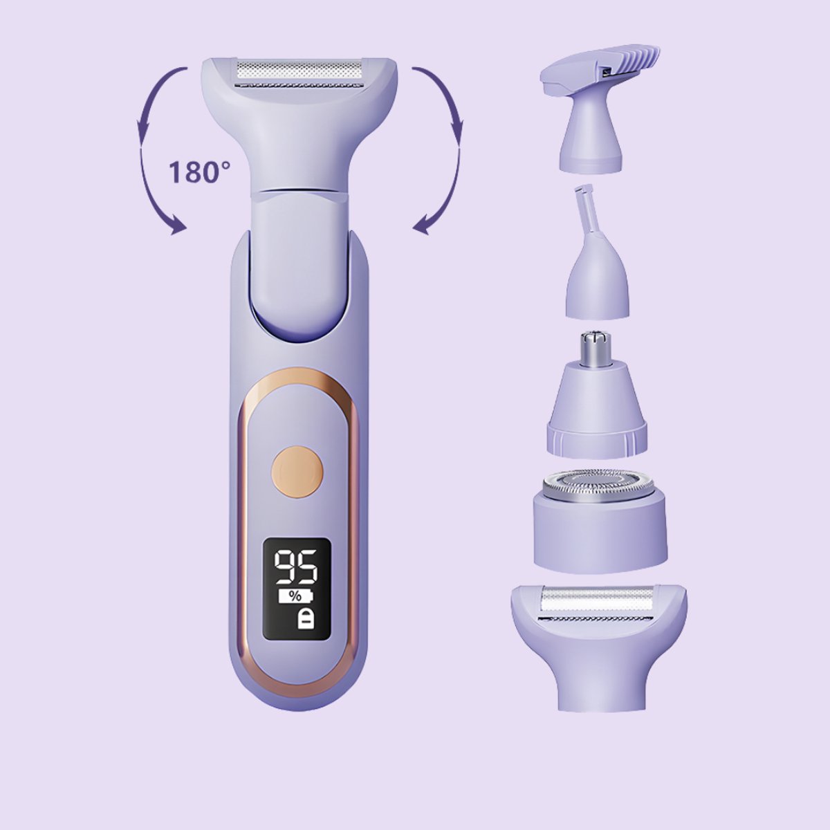 Nuvado Oplaadbaar 5-in-1 Scheerapparaat voor Vrouwen - afbeelding 2