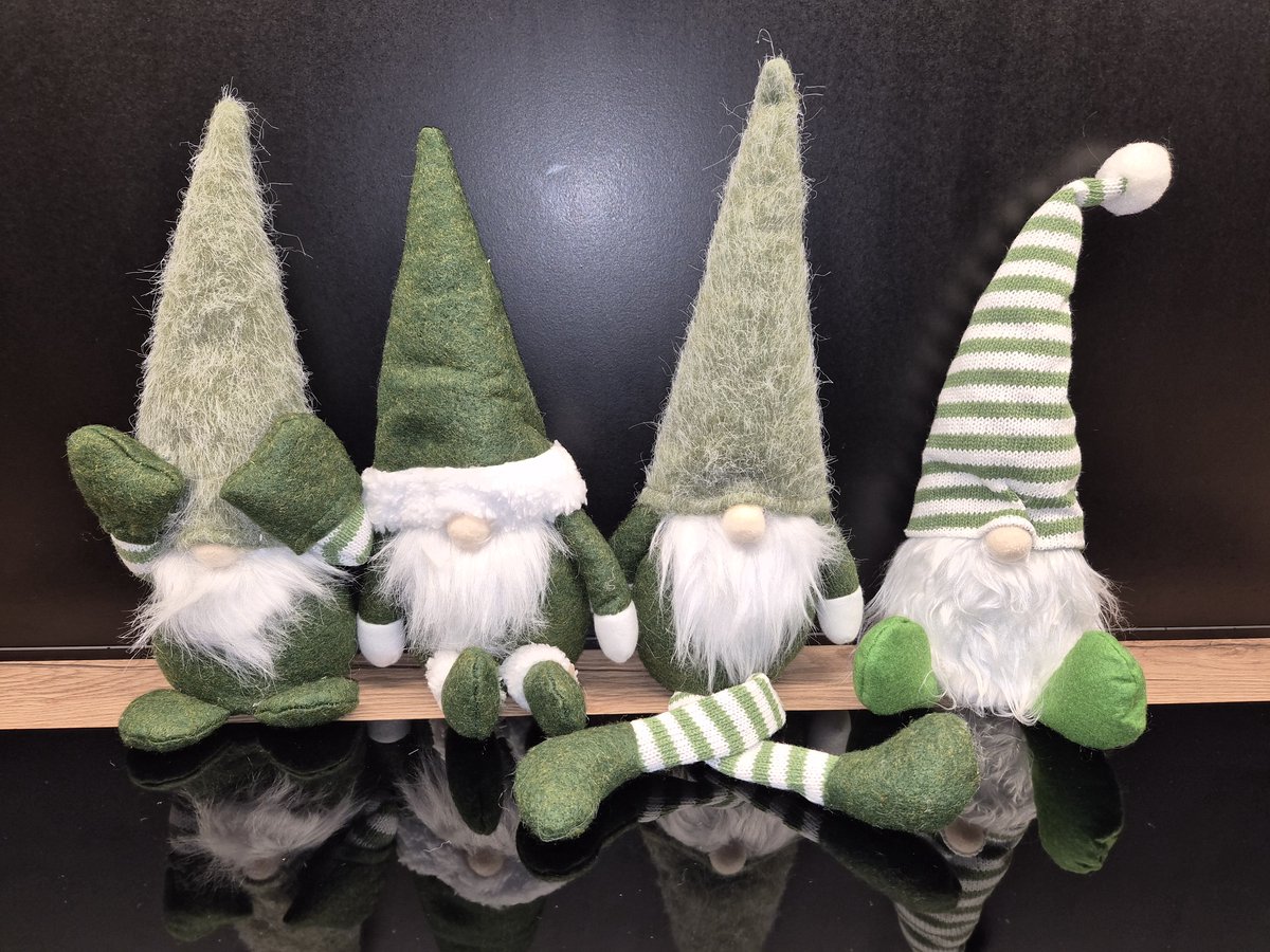Kerstmannen - Gnoom - 4 verschillende - 27-45cm - Groen