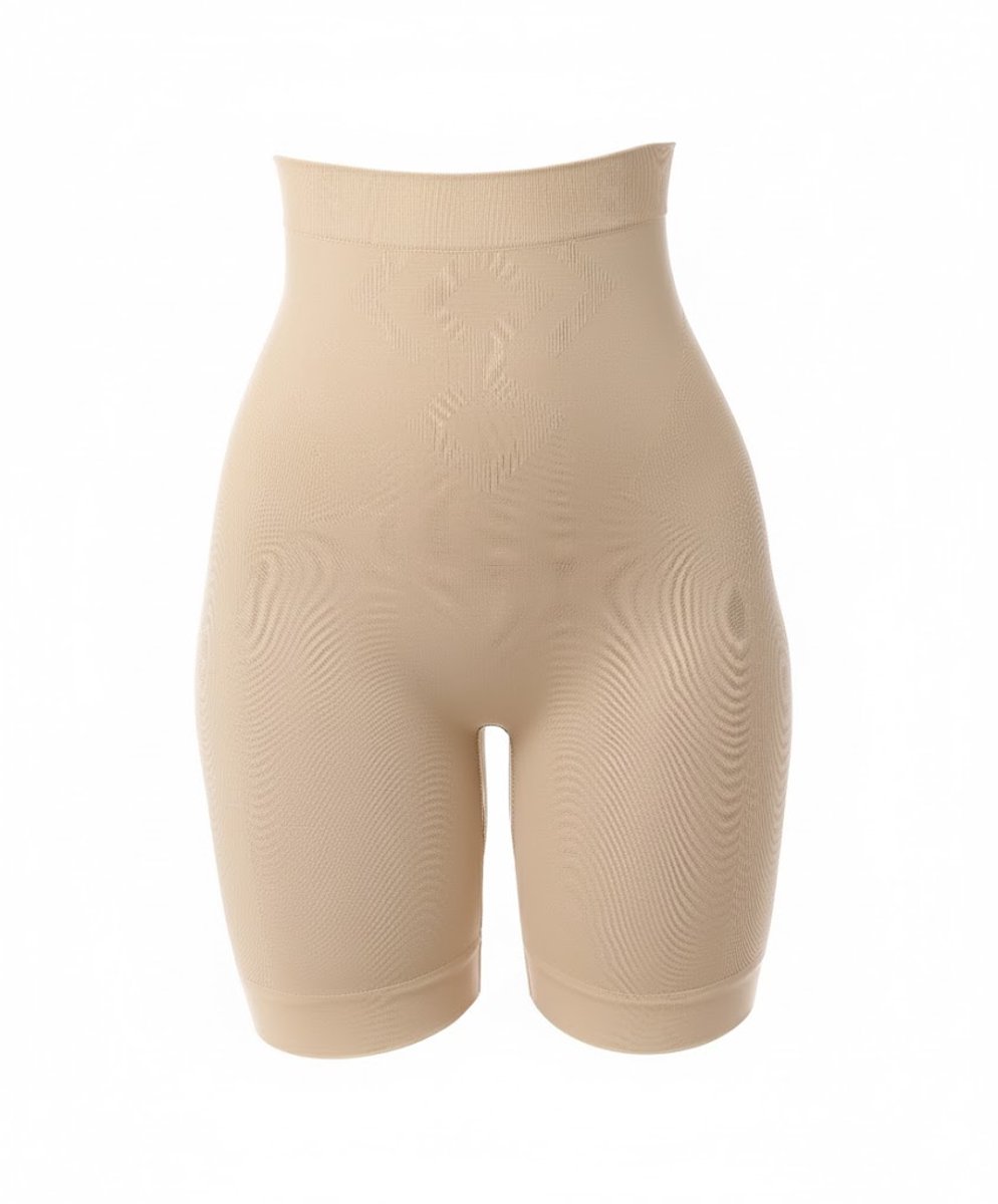 TAFUER - Corrigerende High-Waist Boxershort – Dames – Beige - XXL/3XL – Naadloze Shapewear met Bilondersteuning - 1 Stuk