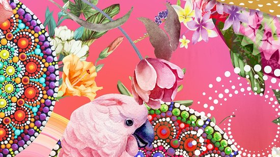HIP dekbedovertrek mandalas, bloemen en roze papegaai - Lits jumeaux 240x200/220 cm - Multi - 100% Katoen satijn van HIP — afbeelding 5