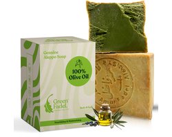 GREEN FADEL Aleppo Zeep 100% Olijfolie - 1 x 200g - Handgemaakt - Natuurlijke Zeep