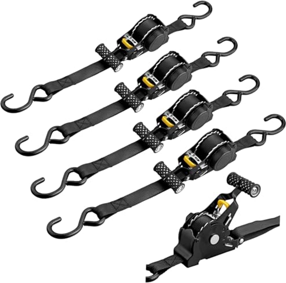 Intrekbare Ratchet Banden 4 STKS - 3.3m Lengte, 720LB Directe Capaciteit
