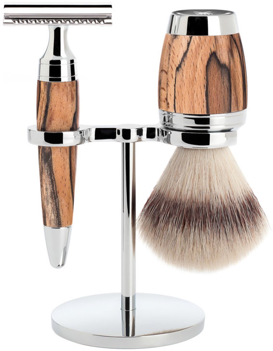 MÜHLE -Scheerset 3-delig -Stylo - Spalted beech -Saf.Razor