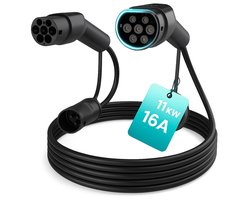 Sekraft Laadkabel Type 2 voor Elektrische Auto - 5 Meter - 16a / 11kw 3 fase - Laadkabel Auto