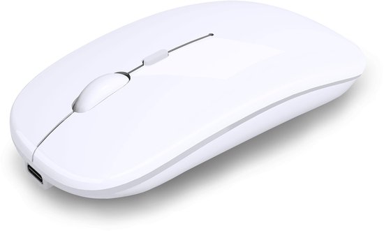 JeiibrZui 4GHz Draadloze Muis - Oplaadbare Optische Muis - Ergonomisch Ontwerp/1600 Dpi - 1 - Algemeen Gebruik/Wit
